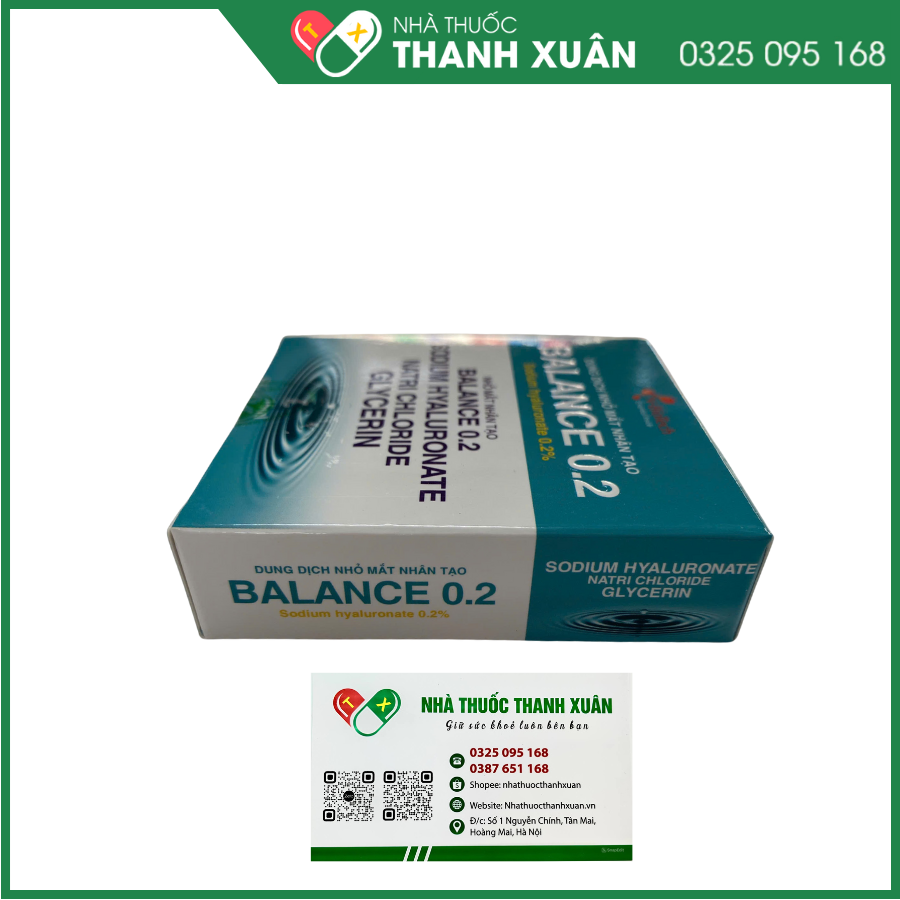 Dung dịch nhỏ mắt nhân tạo Balance 0.2 hỗ trợ cung cấp và duy trì độ ẩm cho mắt